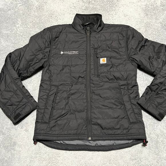 Carhartt Puffer Jacket Mens Small Coat Black Quilted Lightweight Rain Defender - Picture 1 of 8